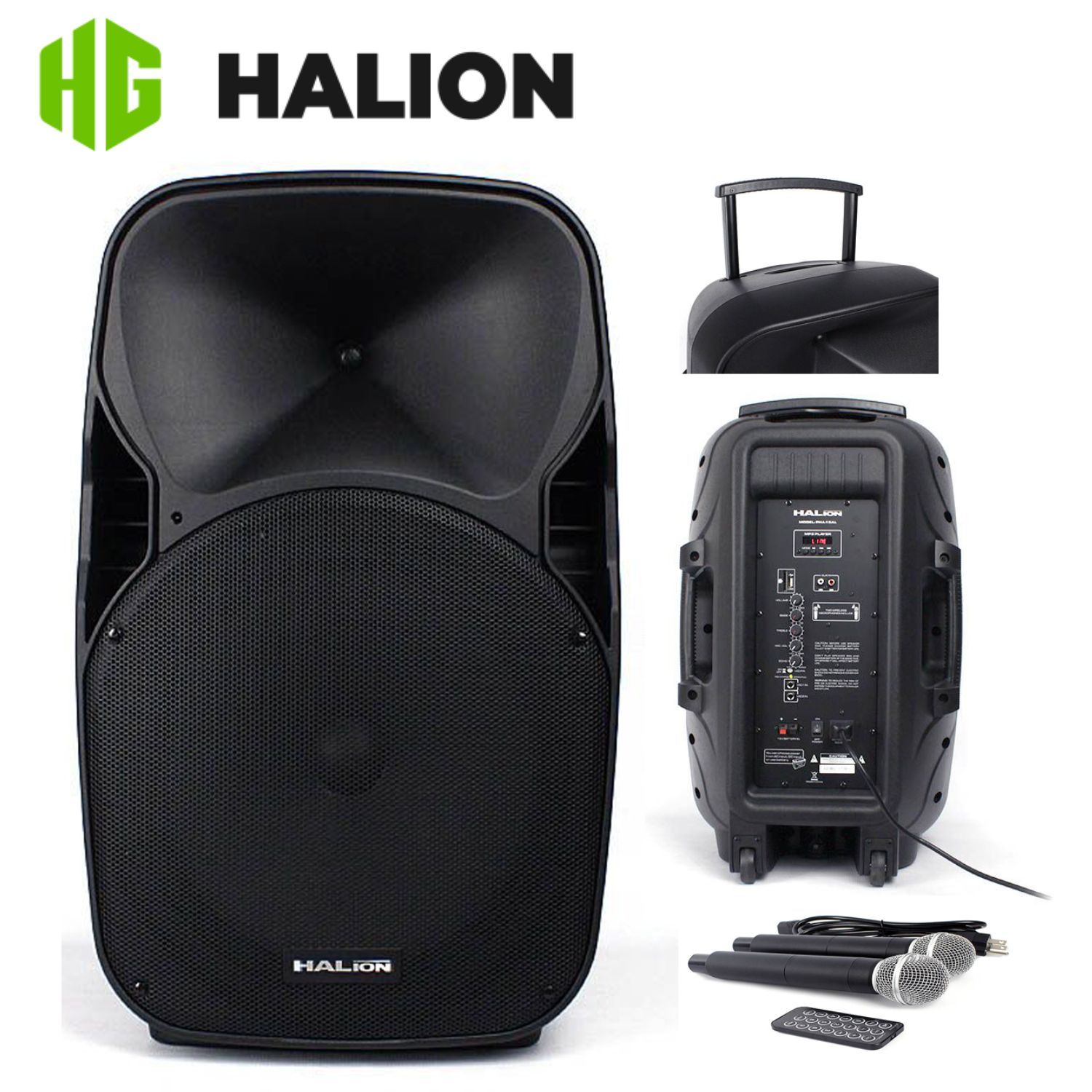 Parlante Activo Halion PHA 15AL Batería Recargable 800W USB,BT